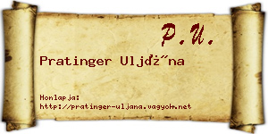 Pratinger Uljána névjegykártya